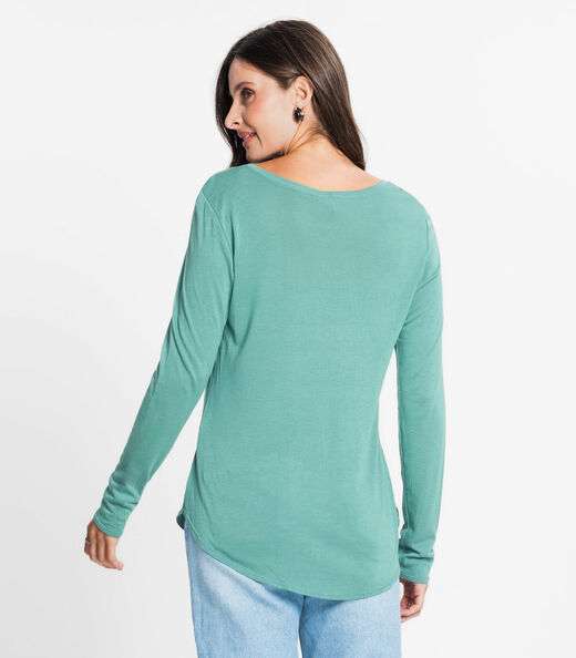 Blusa Feminina Manga Longa Rovitex Verde