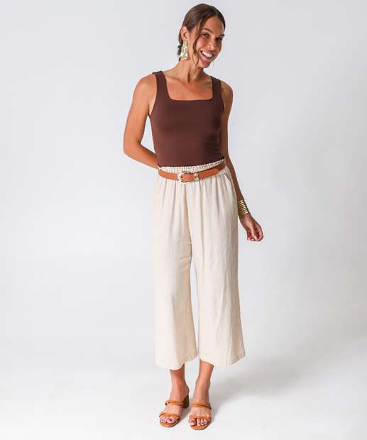 Blusa Feminina Lisa Alças Largas Marisa Marrom