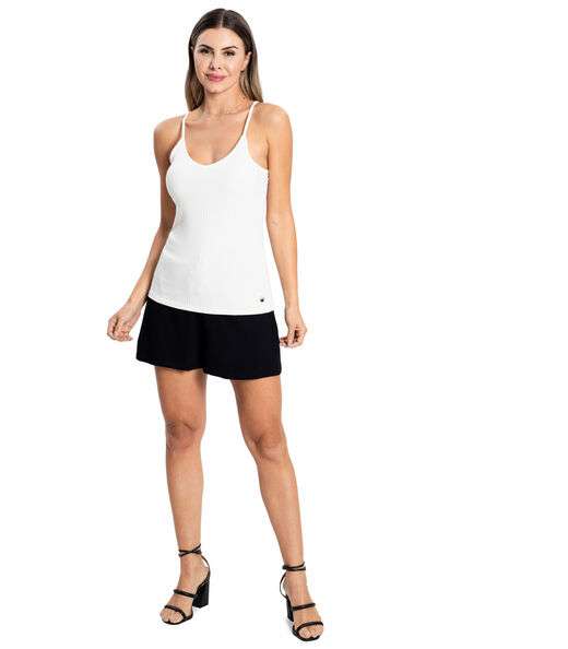 Blusa De Alça Feminina Ribana Canelada Rovitex Bege