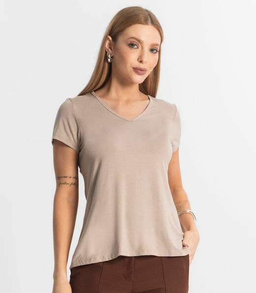 Blusa Feminina Básica Select Marrom