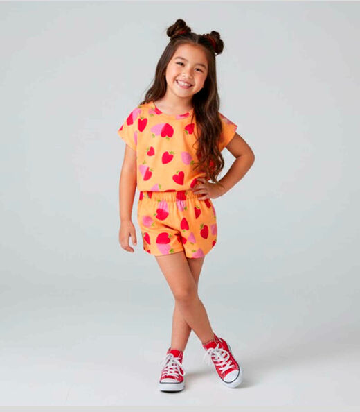 Image_Conjunto Infantil Feminino Short E Blusa Select Laranja