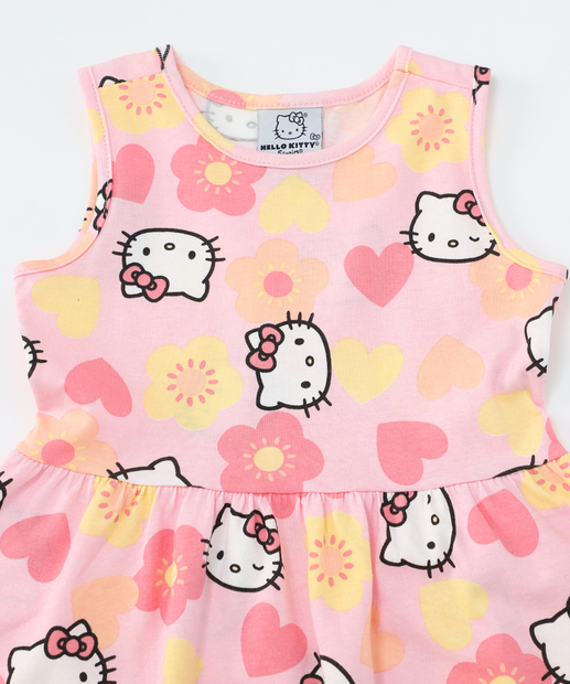 Vestido Infantil Hello Kitty Tam 1 a 3 Rosa