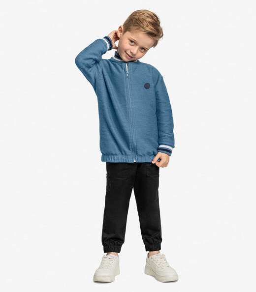 Jaqueta Infantil Masculina Bomber Trick Nick Azul