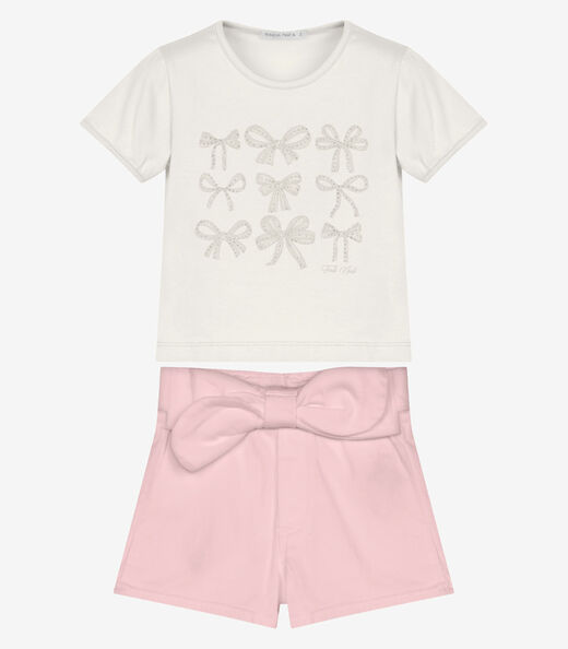 Image_Conjunto Infantil Blusa Com Shorts Trick Nick Bege