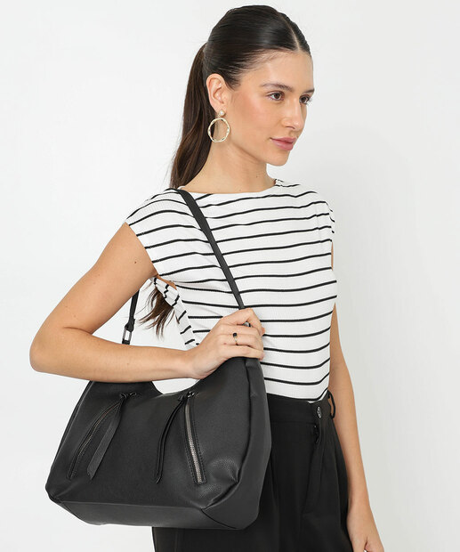 Bolsa De Ombro Tote Feminina Marisa Preto