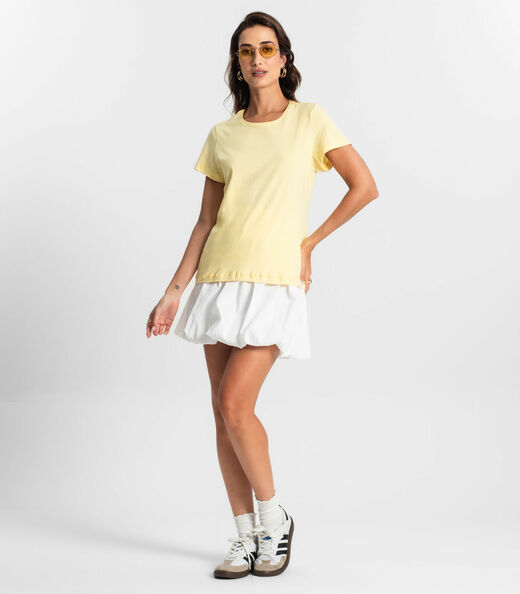 Blusa Feminina Meia Malha 30 Básica KO Amarelo