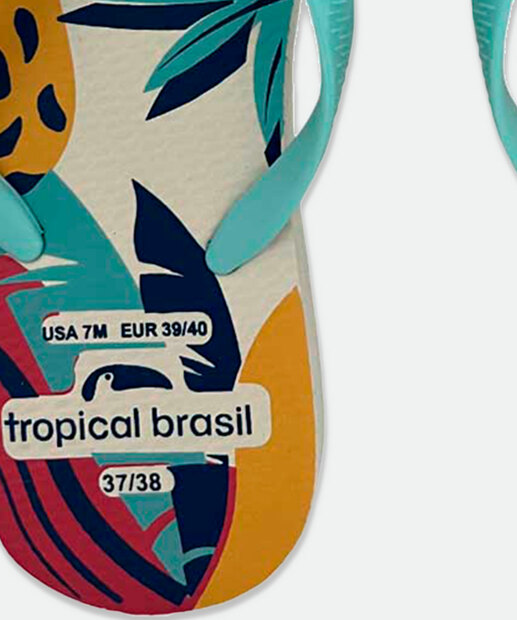 Chinelo Feminino Estampado Tropical Brasil