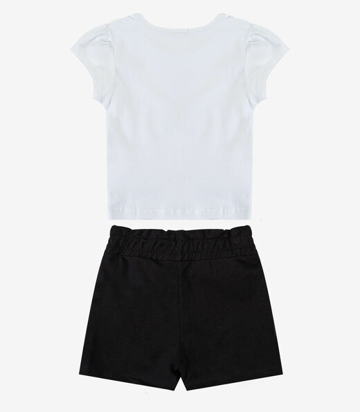 Conjunto Blusa Com Shorts Infantil Trick Nick Branco