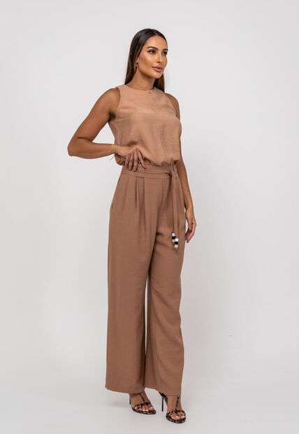 Image_Calça Alfaiataria Wide Leg Com Faixa Bege Salvatore