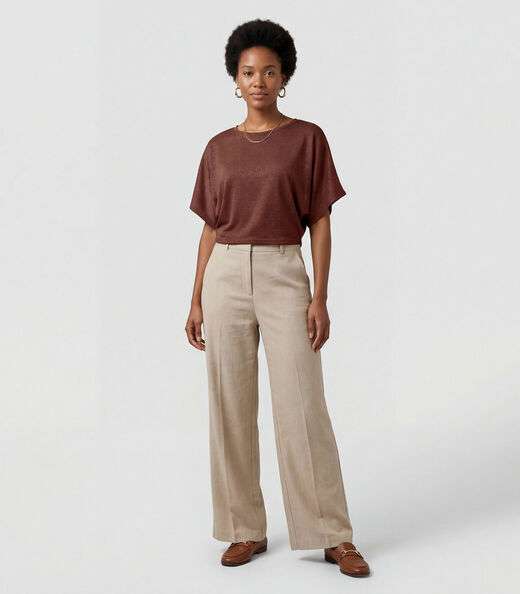 Image_Blusa Feminina Manga Curta Infinita Cor Marrom