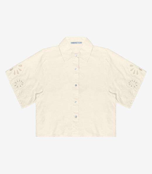 Camisa Feminina Em Viscolinho Endless Bege