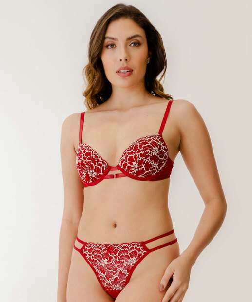 Image_Calcinha String Fio Dental Recorte Tule E Bordado Marisa Vermelho