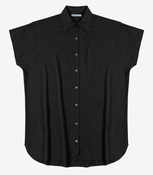 Vestido Chemise Feminino Com Gola Endless Preto