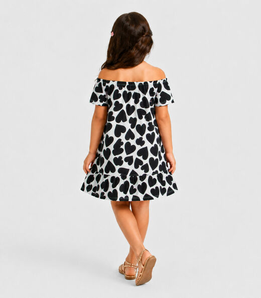 Vestido Infantil Estampado Infinita Cor Bege
