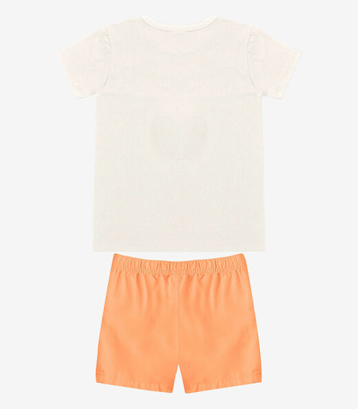 Conjunto Infantil Camiseta Com Bermuda Select Bege