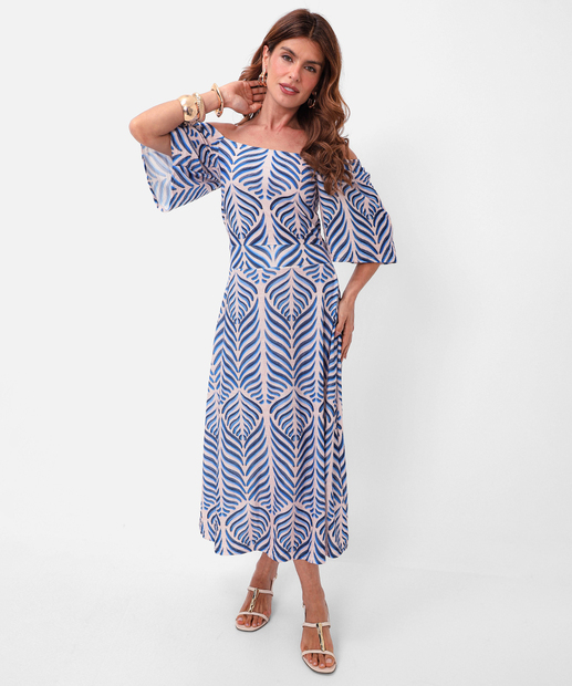 Image_Vestido Midi Feminino Ciganinha Estampado Marisa Azul