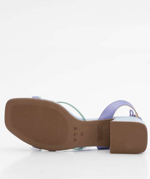 Sandália Salto Grosso Feminina Tiras Amarração Bebecê