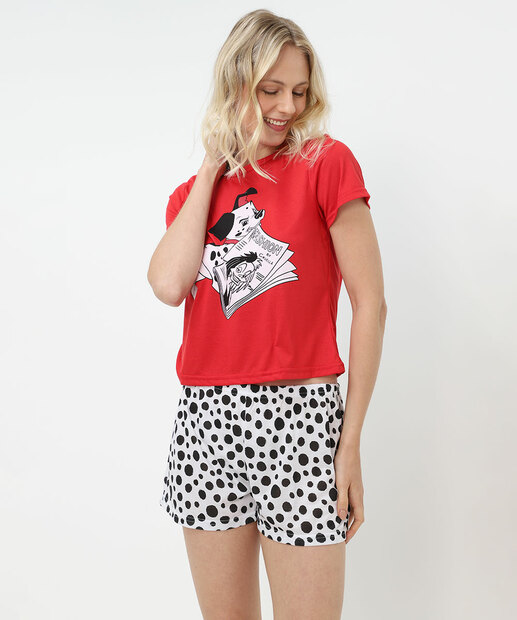 Image_Pijama Feminino Estampa Dálmatas Disney Vermelho