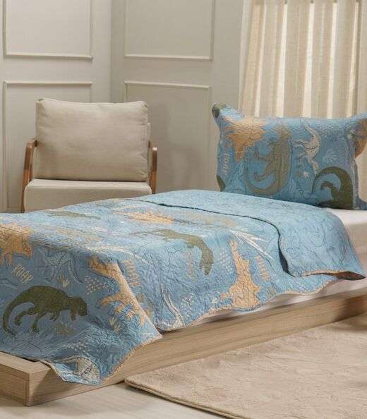 Jogo Cobre Leito Dupla Face Solteiro Bene Casa Azul