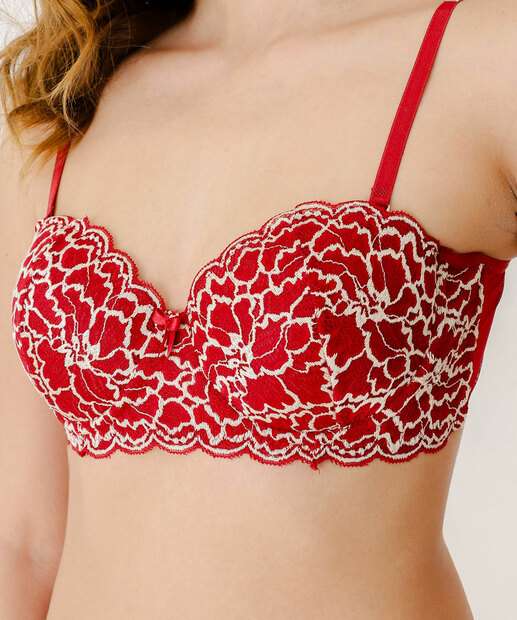 Sutiã Feminino Base e Tomara que Caia Marisa Vermelho