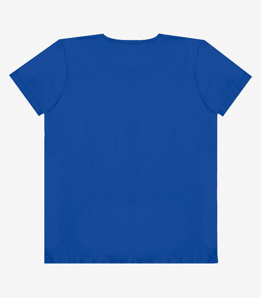 Blusa Feminina Manga Curta Estampada Select Azul