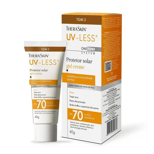 Image_Protetor Solar Facial Gel Creme Uv-Less FPS70 Tom 3 40g Theraskin