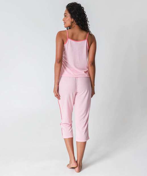 Pijama Feminino Alças Finas Marisa Rosa