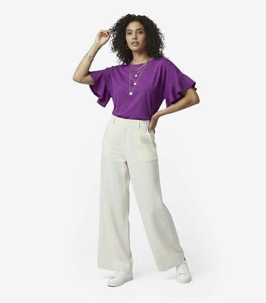 Blusa Feminina em Visco Tricot Infinita Cor Roxo