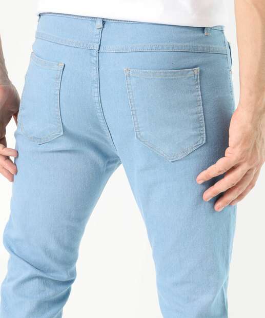 Calça Masculina Jeans Skinny Bolsos Azul