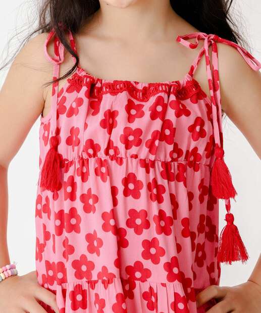Vestido Infantil Estampado Tam 4 a 10