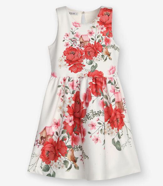 Vestido Menina Trick Nick Bege