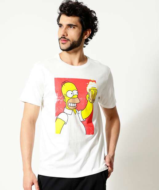 Camiseta Masculina Homer Manga Curta Simpsons