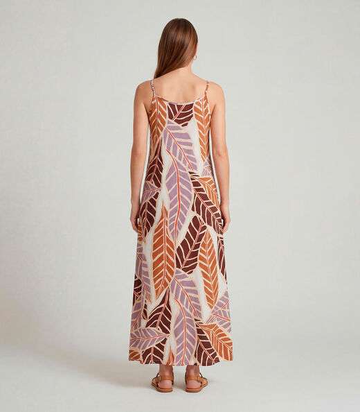 Vestido Midi Com Alças Finas Infinita Cor Rosa