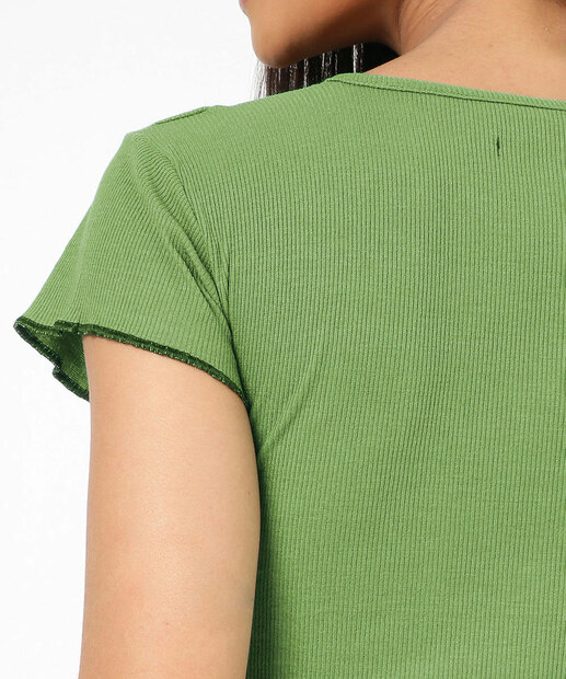 Blusa Cropped Feminina Canelada Botões Marisa