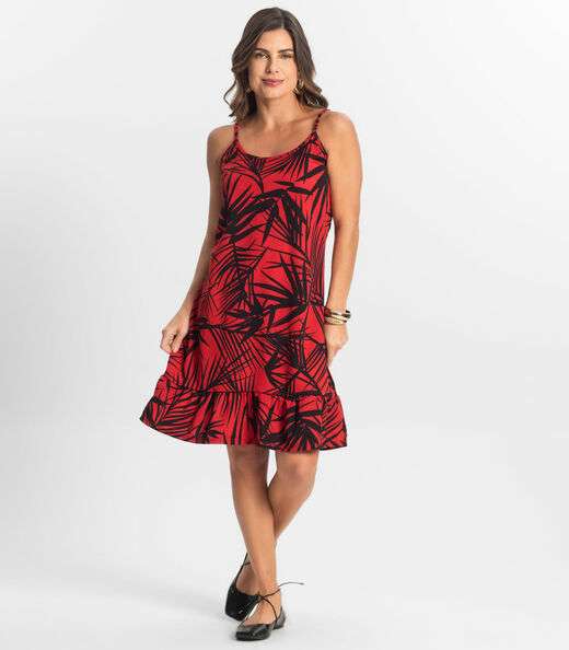 Vestido Curto Feminino Estampado Select Vermelho