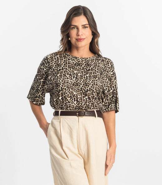 Image_Blusa Feminina Manga Curta Select Bege