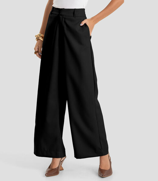 Calça Feminina Pantalona em Tecido Dianna Preto