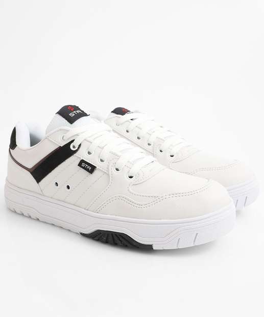 Tênis Casual Masculino Recorte Branco
