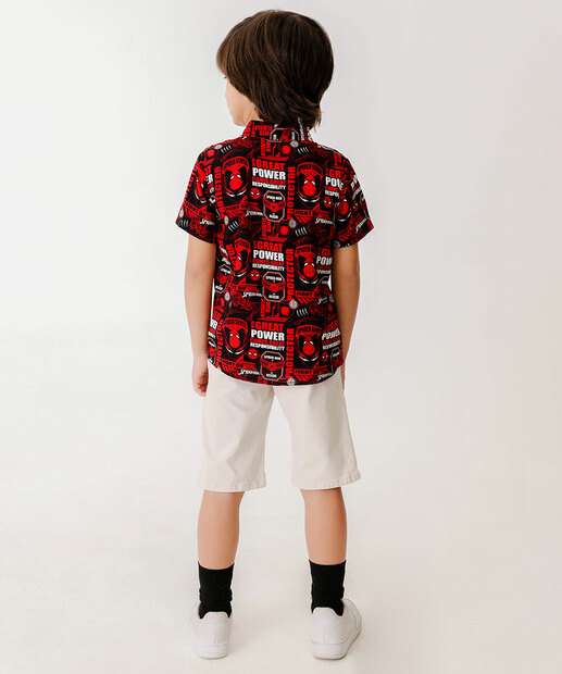 Camisa Infantil Homem Aranha Tam 4 a 10 Vermelho