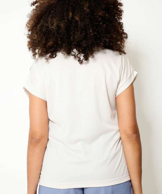 Blusa Feminina Estampa Folhas Manga Curta Marisa