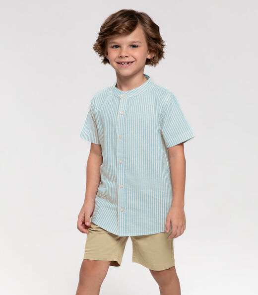 Conjunto Infantil Masculino Listrado Trick Nick Azul