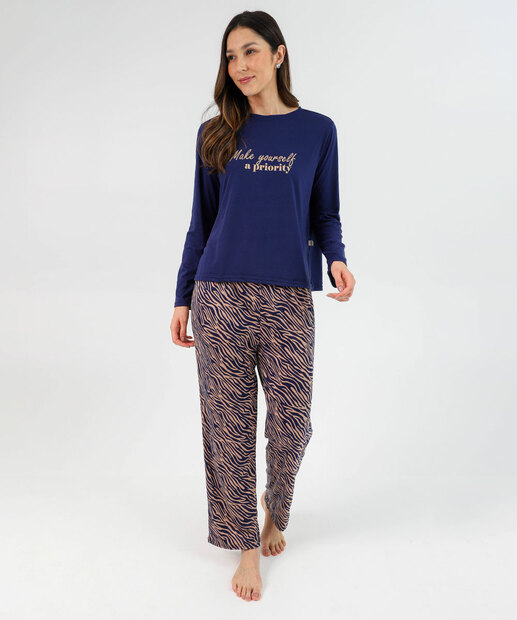 Image_Pijama Feminino Manga Longa Estampado Animal Print Marisa