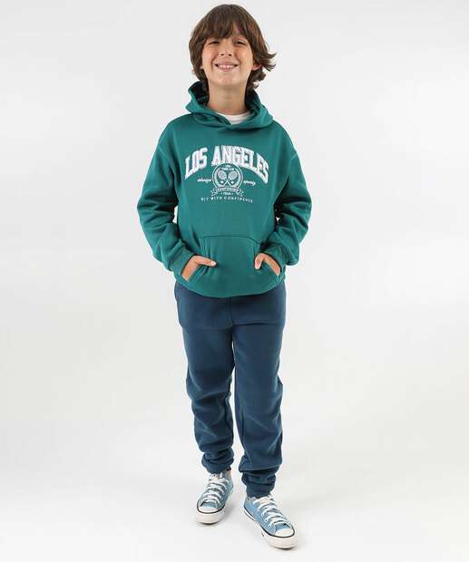 Blusão Juvenil Moletom Estampa Bordado MR Tam 10 a 16 Verde