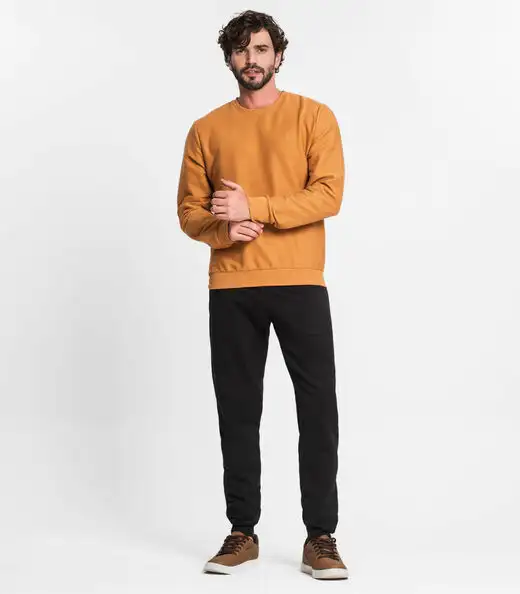 Image_Calça Masculina Plus Size Em Moletom Diametro Preto