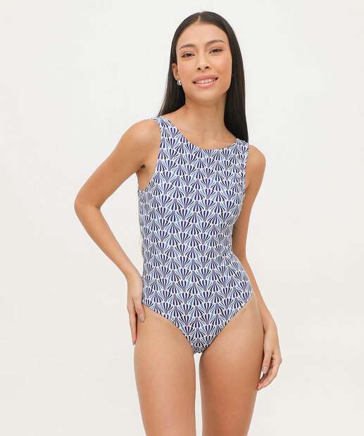 Maiô Estampa Estampado Alças Largas Marisa 