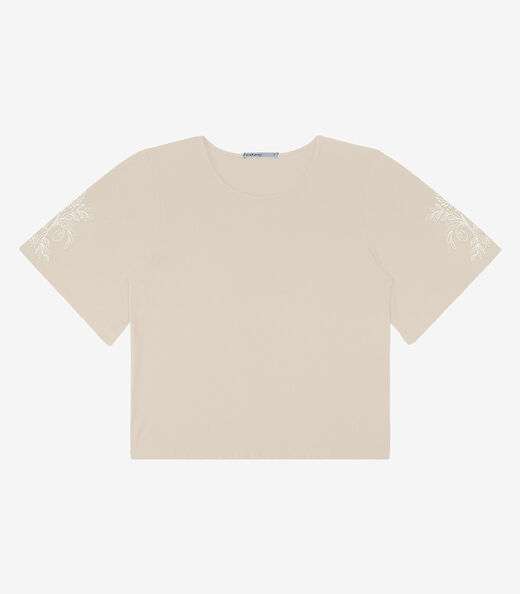 Blusa Viscose Creponada Feminina Endless Bege