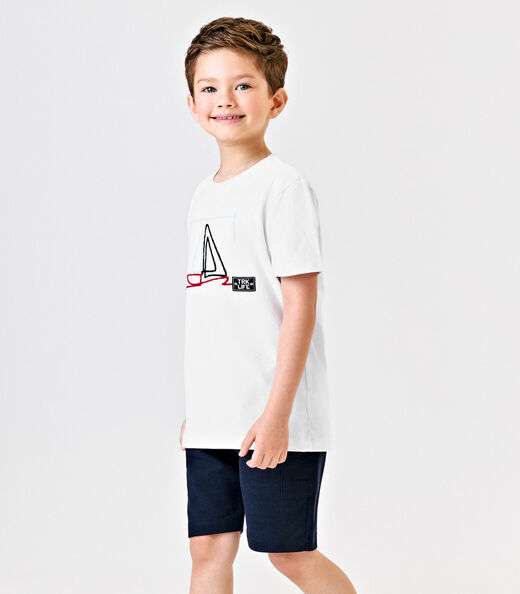 Conjunto Infantil Camiseta Com Bermuda Trick Nick Branco