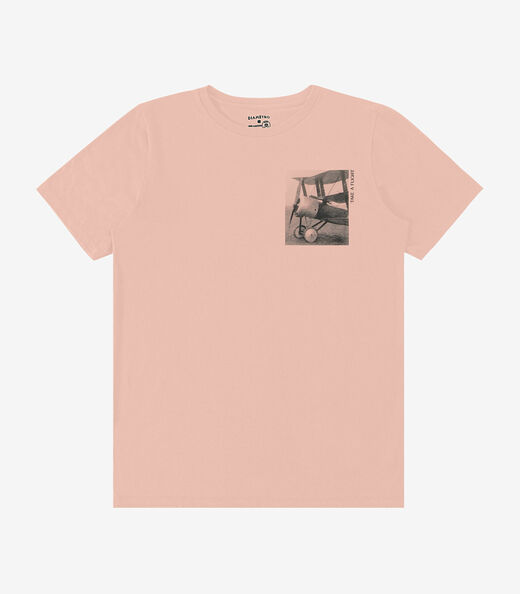 Camiseta Masculina Meia Malha Diametro Rosa