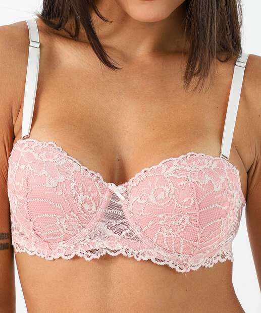 Sutiã de Renda Com Base Tomara Que Caia Marisa Rosa