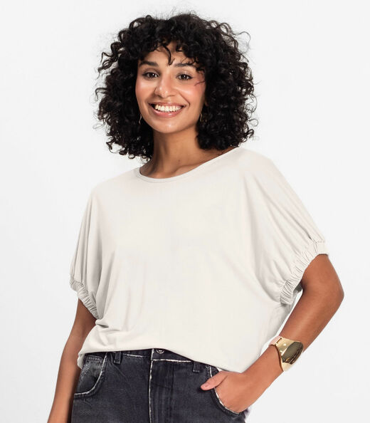 Blusa Feminina Viscose Infinita Cor Bege